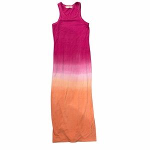 ELECTRIC AND ROSE Rocky Sunset Midi Dress Pink Orange Beautiful BODYCON Small